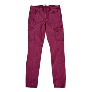 Old Navy Size 12 Tall Wine Stain Rockstar Super Skinny Cargo Pocket Jeans